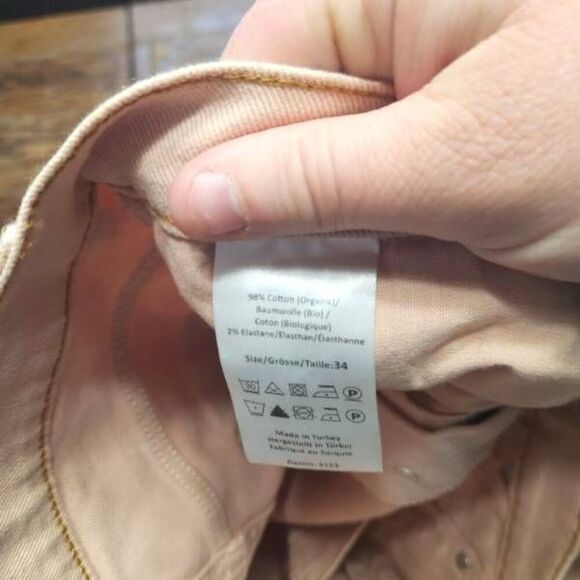 baum und pferdgarten pale pink button fly jeans sz 34 - Picture 3 of 6